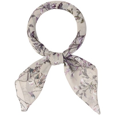 Allegra K Women's Chiffon Floral Print Square Scarves Kerchief Neck Scarf Neckerchief