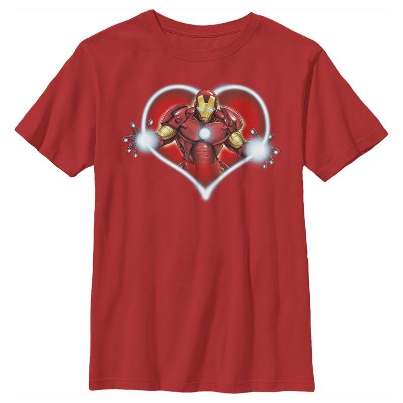 Boy's Marvel Iron Man Repulsors Heart T-Shirt, 1 of 5