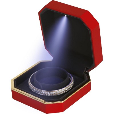 with LED Light, Small Jewelry Box for Wedding, Engagement, Proposal, Birthday and Anniversary