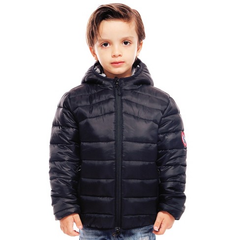 Rokka&rolla Boys' Reversible Light Puffer Jacket Coat-very Black, Size 8 :  Target