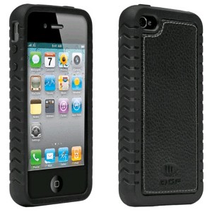 Ballistic TPU Shell Leather Inlay Case for Apple iPhone 4/4S (Black) - 1 of 3