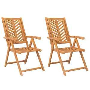 vidaXL Reclining Patio Chairs, 2 pcs Solid Wood, Acacia - 1 of 4