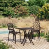 vidaXL Bistro Set Cast Aluminum Balcony Furniture - Bronze 2 Piece - 2 of 4