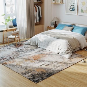 Washable Area Rugs 5'x7' Non-Slip Modern Abstract Soft for Living Room Entryway Bedroom Nursery, Print Pattern Home Decor Aesthetic - 1 of 4
