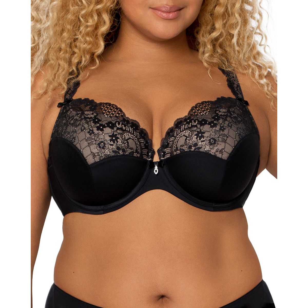 Curvy Couture Tulip Lace Push Up Bra