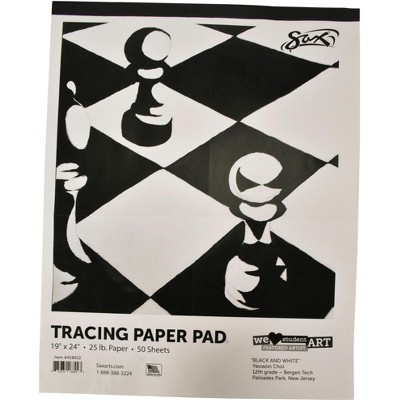 Sax Tracing Paper Pad, 25 lbs, 19 x 24 Inches, White, 50 Sheets