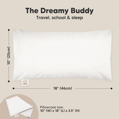 Soft White Ergonomic Toddler Pillow with Pillowcase