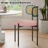 Bencmate Accent Chairs Modern Upholstered Dining Chairs Set of 2, Rattan Back, Accent Kitchen Chairs, Black, 20.5"*20.5"*30" - 4 of 4