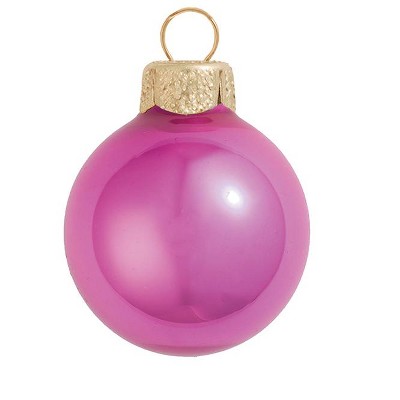 Northlight 28ct Shiny Glass Ball Christmas Ornament Set 2" - Lipstick Pink