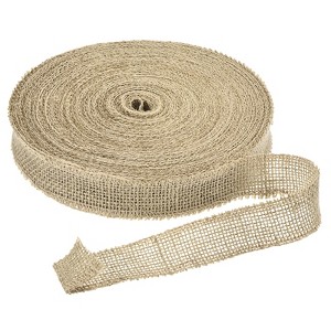 Unique Bargains Burlap Wired Soft Decorative Ribbon Trim for Gifts Wrapping - 1 of 4