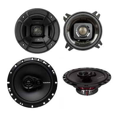 Polk 4-Inch 135W 2 Way Speakers + Rockford Fosgate 6.5-Inch 90W 3 Way Speakers