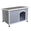 LAOTIES 26" Outdoor Wooden Dog House,Weatherproof Pet Shelter With Elevated Floor,Adjustable Plastic Feet,For Small And Medium Dogs - 4 of 4