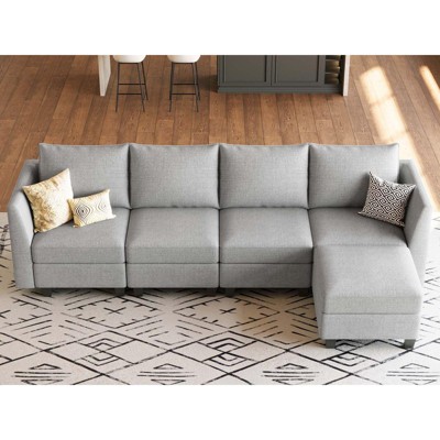 Belffin Chenille Modular Sectional Sofa with Storage L Shaped Couch with Chaise for Living Room