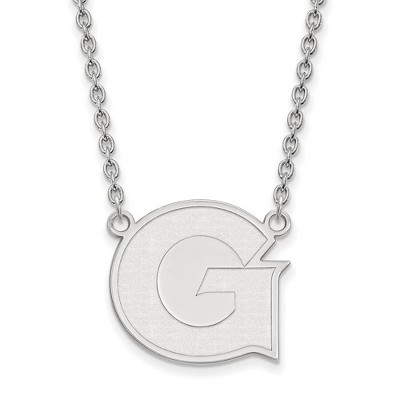 Black Bow Jewelry 14k White Gold Georgetown Hoyas NCAA Necklace 18 Inch