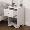 Bella Depot 15.7‘’ Nightstand with Drawer and Open Shelf for Bedroom, Retro Style Bedside Table - 3 of 4