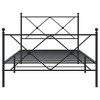 vidaXL Metal Bed Frame without Mattress with Footboard Black 39.4"x78.7" - 4 of 4