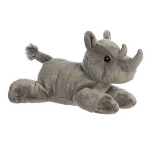 Aurora Medium Rodney Rhino Flopsie Adorable Stuffed Animal Gray 12" - 1 of 4