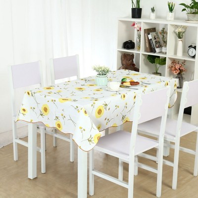 41"x60" Rectangle Vinyl Water Oil Resistant Printed Tablecloths Yellow Sunflower - PiccoCasa