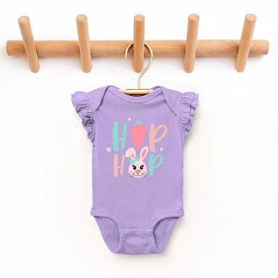 The Juniper Shop Hip Hop Bunny Baby Flutter Sleeve Bodysuit