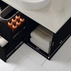 Mshliw 40 Inch Wall Mounted Bathroom Vanity with Oval Ceramic Sink, Floating Solid Wood Cabinet and Open Shelf Storage - 2 of 4