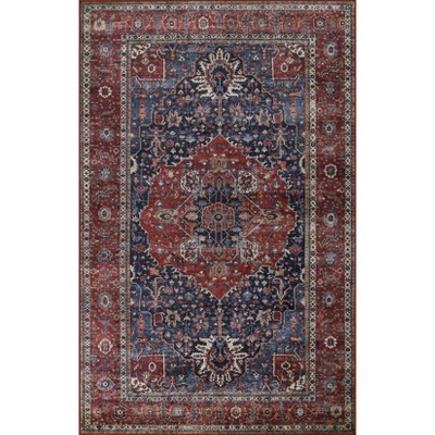 Momeni Karachi Kian Machine Loomed Rug Navy Blue
