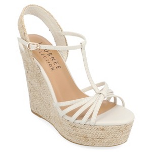 Journee Collection Womens Yara Buckle Espadrille Wedge Sandals - 1 of 4