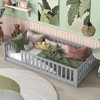 Grungis Twin Size Floor Bed for Kids,Modern Wood Toddler Bed with Heightened Safety Guardrails,Montessori Bed for Bedroom - 2 of 4