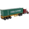 International LoneStar Red w/Skeleton Trailer & 40' Dry Goods Sea Container "China Shipping" Green 1/50 Diecast Masters - 3 of 3
