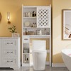 DIYSET Over The Toilet Storage Cabinet with Adjustable Shelves & Toilet Paper Bin, White Barn Door Design for Bathroom & Laundry Room - 2 of 4