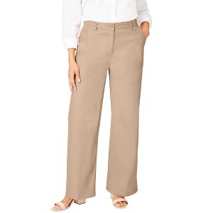 Jessica London Stretch Cotton Chino Wide-Leg Trouser - 1 of 4