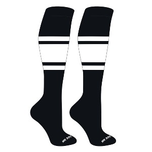 MK Socks Striped OTC Baseball, Softball, Football Socks (B) Black, White - 1 of 3