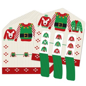 Big Dot of Happiness Ugly Sweater - Holiday and Christmas Party Game Pickle Cards - Pull Tabs 3-in-a-Row - Set of 12 - 1 of 4