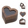 Unique Bargains Heart Shaped Wooden Engagement Ring Box Jewelry Storage - 3 of 4