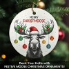 Lomsoe Funny Moose Christmas Ornaments Double Sided Ceramic Moose Ornament Animal Lover Gift Ceramic Christmas Hanging Ornaments Christmas Gift - 4 of 4