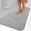 Non Slip Bathtub And Shower Mats 40x16 Extra Long Bath Tub Mat With Suction Cups & Drain Holes - Lux Decor Collection - 3 of 4