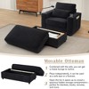 Chaise Lounge Accent Chair Single Sofa Couch Armchair with Movable Storage Ottoman USB Ports Cup Holders Phone Holder Side Pockets Chenille-ModernLuxe - 4 of 4