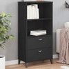 vidaXL Bookcase Standing Storage Bookshelf Display Rack Office Solid Wood Pine, 23.6"x13.8"x48.4" - 2 of 4