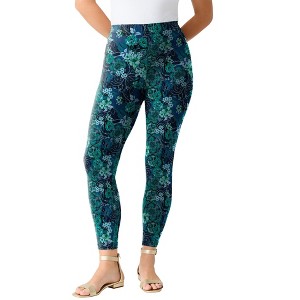 Roaman's Petite Plus Size Ankle Length Essential Stretch Legging - 1 of 4