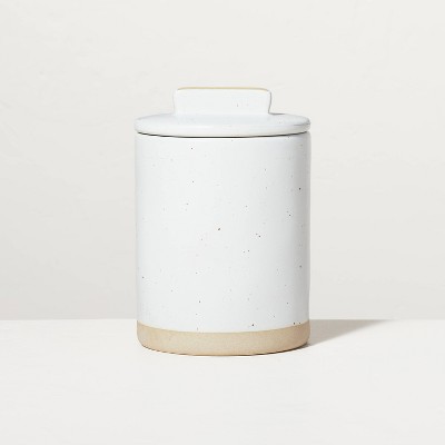 Small Speckled Matte Stoneware Canister Sour Cream/Tan - Hearth & Hand™ with Magnolia