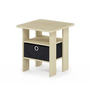HOMLUX 2PCS Modern Bedside End Table Nightstand with Removable Drawer & Open Shelf - 1 of 4
