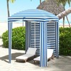 Outsunny 5.9' x 5.9' Cabana Umbrella, Outdoor Beach Umbrella with Windows, Sandbags, Carry Bag - 3 of 4