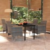 vidaXL Patio Dining Set Outdoor Dining Set Table and Chair Set for Garden - 55.1" Table Length Gray and Black 4 Pieces - 2 of 4