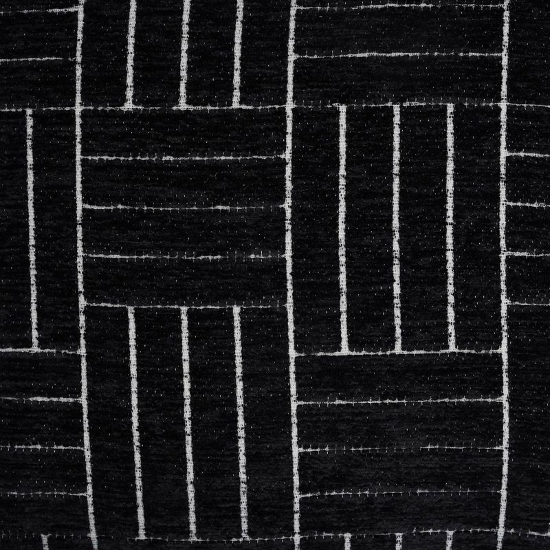 18&#34;x18&#34; Staggered Striped Chenille Woven Jacquard Square Throw Pillow Black - Evergrace, 3 of 5