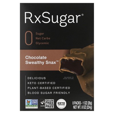 Rxsugar Swealthy Snax, Chocolate, 8 Packs, 1 Oz (28 G) Each 