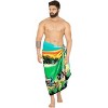 LA LEELA Men's Lava Lava Hawaiian Vacation Sarongs Summer Long Beach Cover Up Swimwear Holidays Pareo Beachwear for Men One Size Green, Floral - 2 of 4