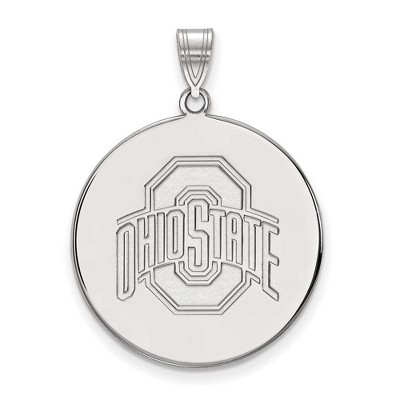 Black Bow Jewelry 14k White Gold Ohio State Buckeyes NCAA Extra Large Pendant