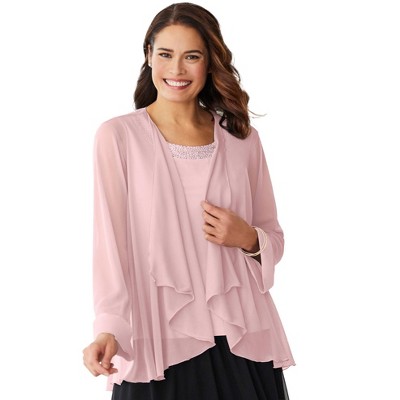 Woman Within Women's Plus Size 2-Piece Sheer Jacket Set