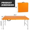 4ft Orange Portable Folding Table Indoor&Outdoor Maximum Weight 135KG Foldable Table for Camping - image 4 of 4