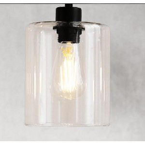 YANSUN 7 in. 1 in. Lip Clear Glass Cylindrical Pendant Shade and Vanity Shade (1-Pack) - 1 of 1