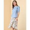 Allegra K Women's Frilled Round Neck Short Sleeve Summer Blouses - 4 of 4